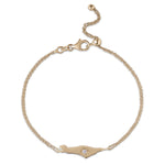 Load image into Gallery viewer, 14K Gold star diamond Map of Israel bracelet