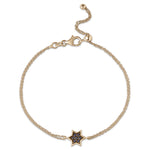 Load image into Gallery viewer, 14k gold 1cm full star of David Black diamonds