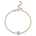 Load image into Gallery viewer, 14k gold 1cm full star of David White diamonds