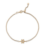 Load image into Gallery viewer, 14k gold 1cm single star of david bracelet