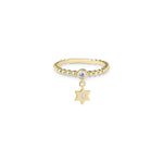 Load image into Gallery viewer, 14k gold single Star of David charm ring