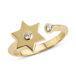 Load image into Gallery viewer, 14k gold Single diamond star of David ring