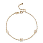 Load image into Gallery viewer, 14k gold  Mystic 3 charm full diamond mix bracelet