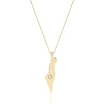 Load image into Gallery viewer, 14K Gold Star Israel Map Necklace