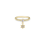 Load image into Gallery viewer, 14k gold pave Star of David charm ring