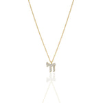 Load image into Gallery viewer, 14k gold Large pavè diamonds Hai necklace