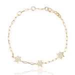 Load image into Gallery viewer, 3x full star of David bracelet paperclip