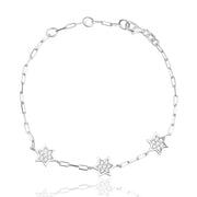 3x full star of David bracelet paperclip