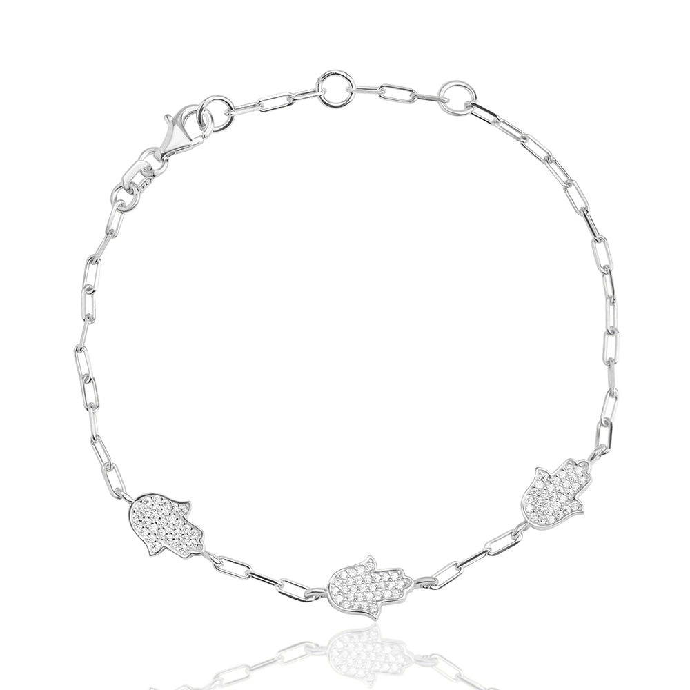 3x classic hamsa bracelet paperclip