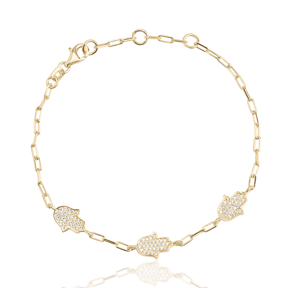 3x classic hamsa bracelet paperclip