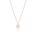 Load image into Gallery viewer, 14k gold plain braided star of david necklace
