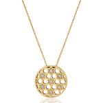 Load image into Gallery viewer, Medium silver circle stars Honeycomb necklace