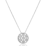 Load image into Gallery viewer, 14k gold Small circle stars Honeycomb necklace