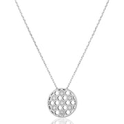 Small silver circle stars Honeycomb necklace