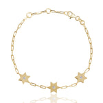 Load image into Gallery viewer, 3x single star of David bracelet paperclip
