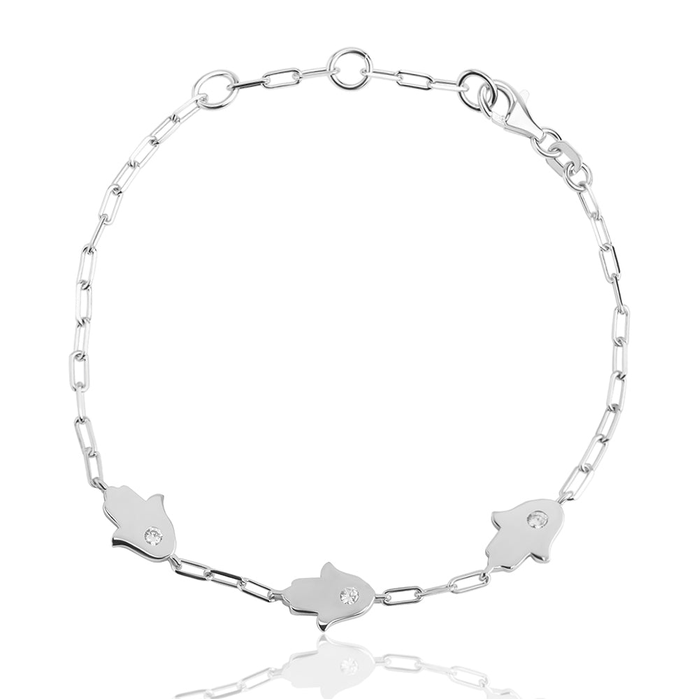 3x Single hamsa bracelet paperclip