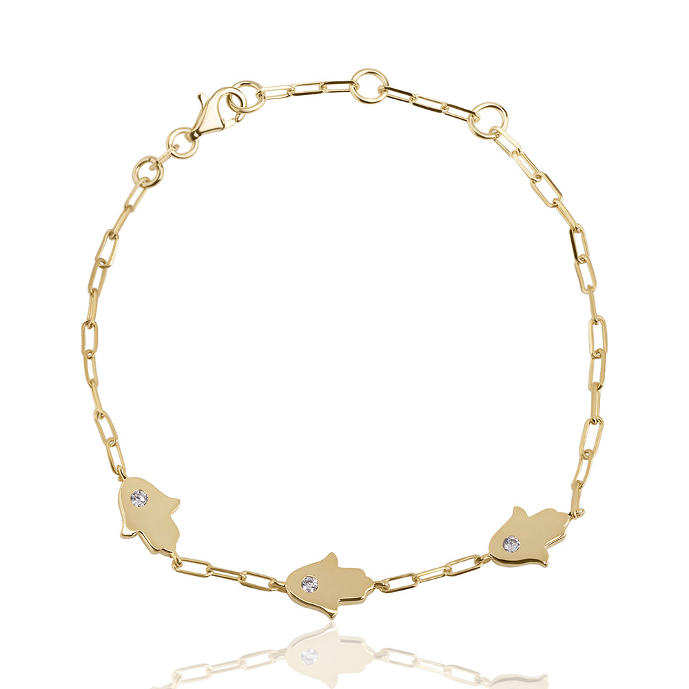 3x Single hamsa bracelet paperclip