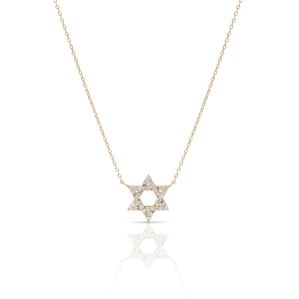 14k gold Large Classic Star of David necklace