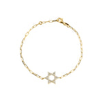 Load image into Gallery viewer, paperclip star of david bracelet