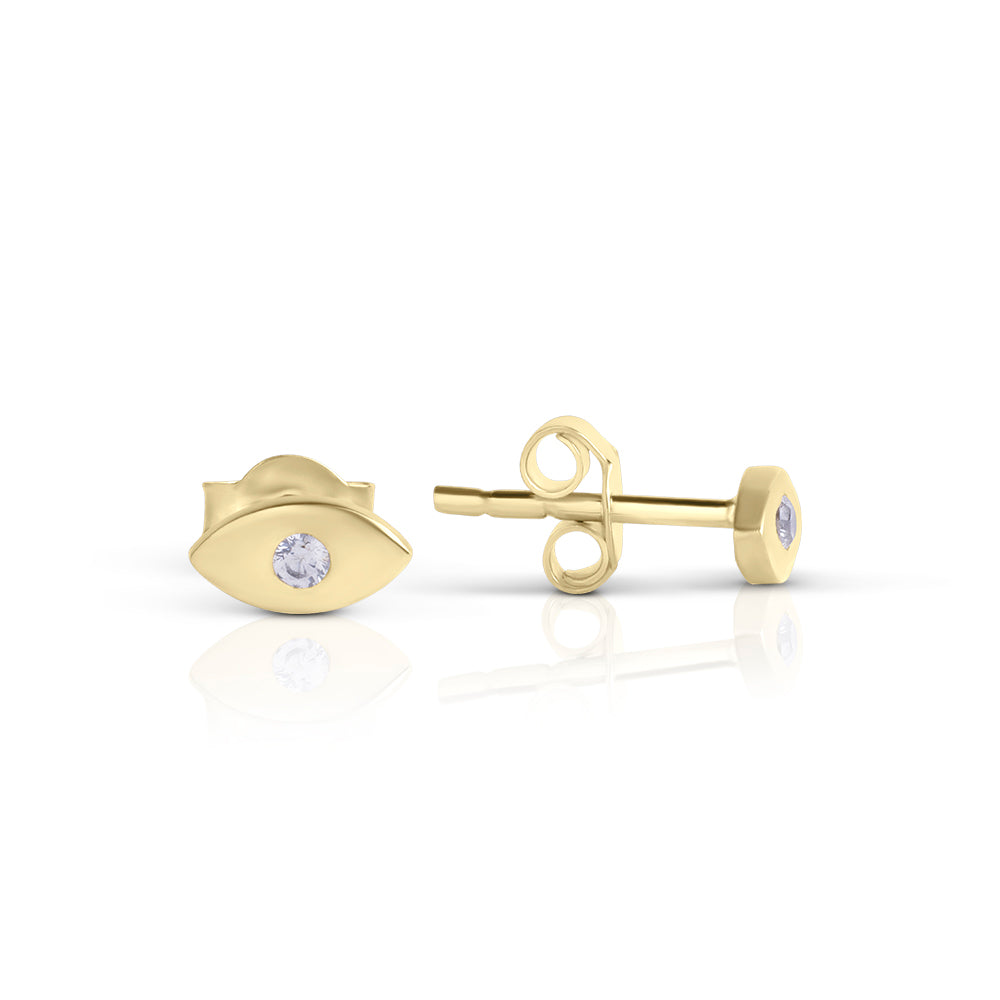 Silver Mystic single lucky eye studs