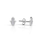 Load image into Gallery viewer, 14k Gold full diamond Hamsa Earring