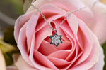Load image into Gallery viewer, Silver 1 cm full star of david necklace