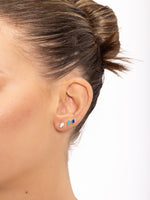 Load image into Gallery viewer, 14k Gold Enamel Hamsa Earring