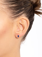 Load image into Gallery viewer, 14k Gold Enamel Hamsa Earring