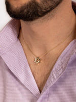 Load image into Gallery viewer, 14k gold large plain braided Thick star of david necklace
