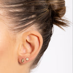 Load image into Gallery viewer, 14k Gold full diamond Hamsa Earring