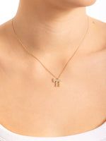 Load image into Gallery viewer, 14k gold Large pavè diamonds Hai necklace