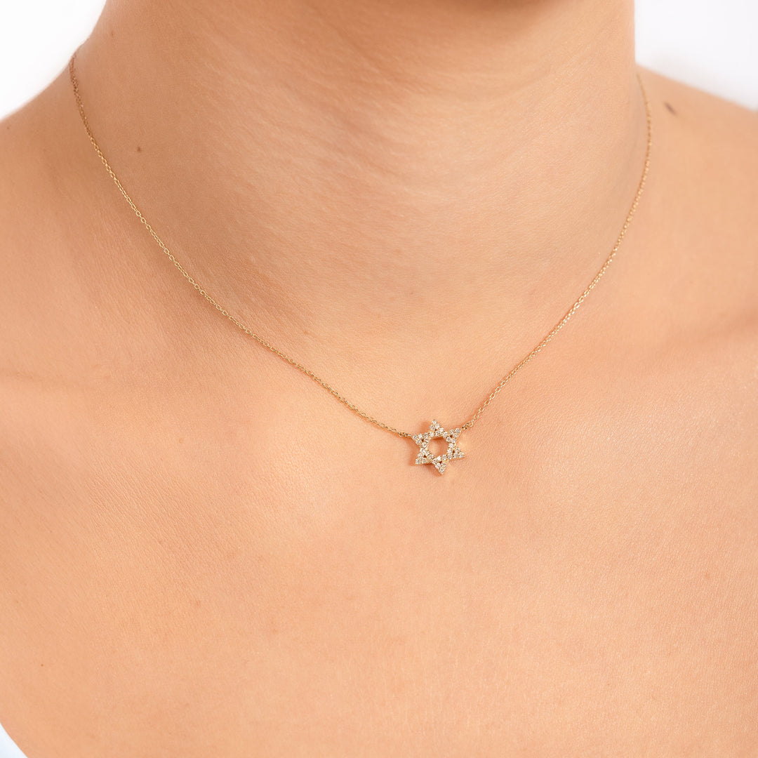 14k gold Classic Star of David necklace