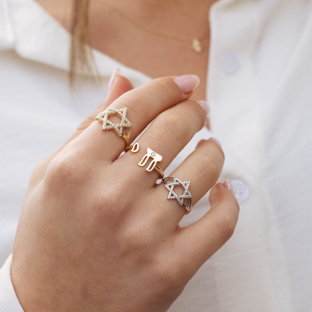 14k Gold Star of David Ring