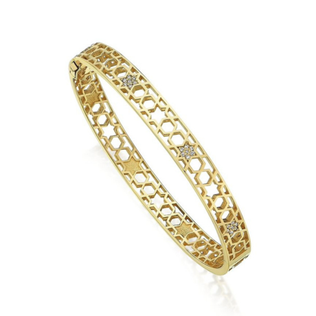 14k gold Honeycomb bangle