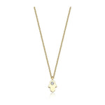 Load image into Gallery viewer, 14k gold Mystic Gold &amp; Single Diamond Hamsa Necklace