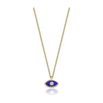 Load image into Gallery viewer, 14k gold Mystic Gold &amp; Single Diamond Eye Enamel necklace