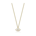 Load image into Gallery viewer, 14k gold Mystic Gold &amp; Single Diamond Eye Enamel necklace