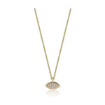 Load image into Gallery viewer, 14k gold Mystic Gold, Full Diamond Eye Necklace