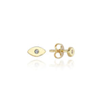 Load image into Gallery viewer, 14k gold Mystic Gold With Single Diamond Eye Earring