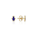 Load image into Gallery viewer, 14k Gold Enamel Hamsa Earring