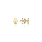 Load image into Gallery viewer, Silver Mystic single hamsa studs