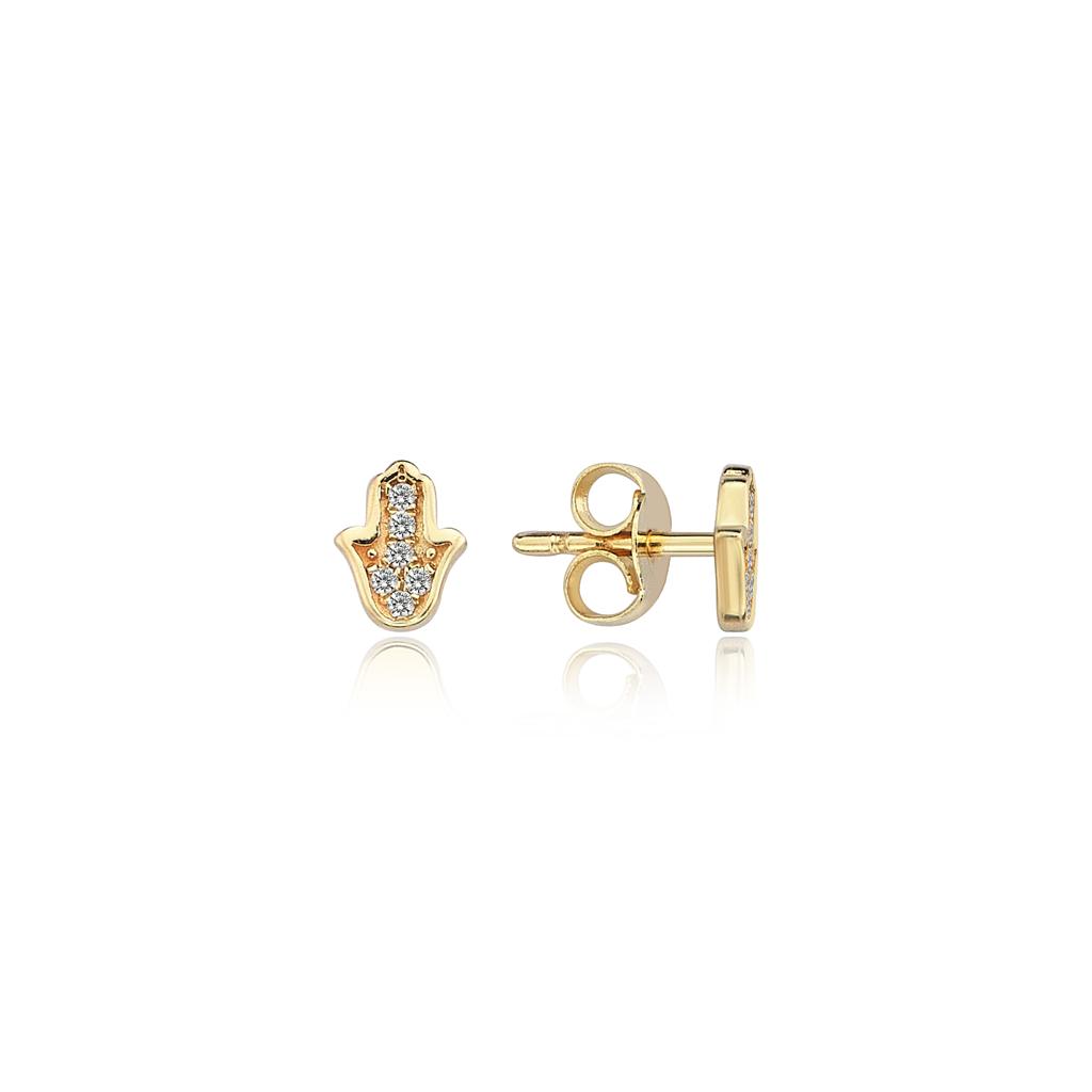 Silver Mystic full hamsa studs