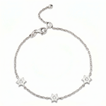 Load image into Gallery viewer, 14k gold  Mystic 3 charm single diamond star bracelet