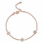 Load image into Gallery viewer, 14k gold  Mystic 3 charm full diamond star bracelet
