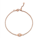 Load image into Gallery viewer, 14K gold single diamond 1cm lucky eye Bracelet