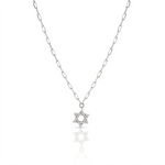 Load image into Gallery viewer, 14k gold Classic star of David necklace paperclip