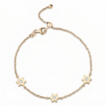 Load image into Gallery viewer, 14k gold  Mystic 3 charm single diamond star bracelet