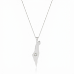 Load image into Gallery viewer, 14K Gold Star Large Israel Map Necklace