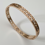 Load image into Gallery viewer, 14k gold Honeycomb bangle full diamonds