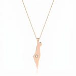 Load image into Gallery viewer, 14K Gold Star Israel Map Necklace